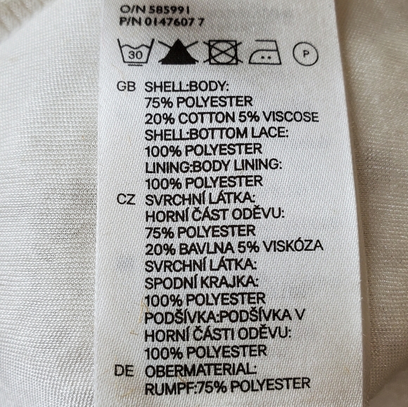 White Lace Dress/Tunic, Scallop Edge, H&M Sz 4 - Picture 4 of 6